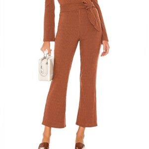 NWOT Song of Style Ines Knit Pant in Rust Brown Women’s Size Small